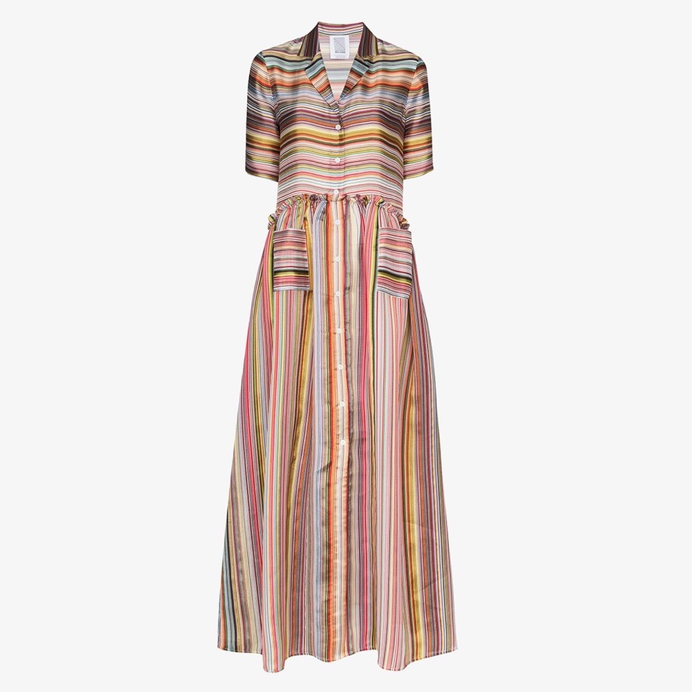 Rosie Assoulin Striped Silk-Blend Maxi Dress XS